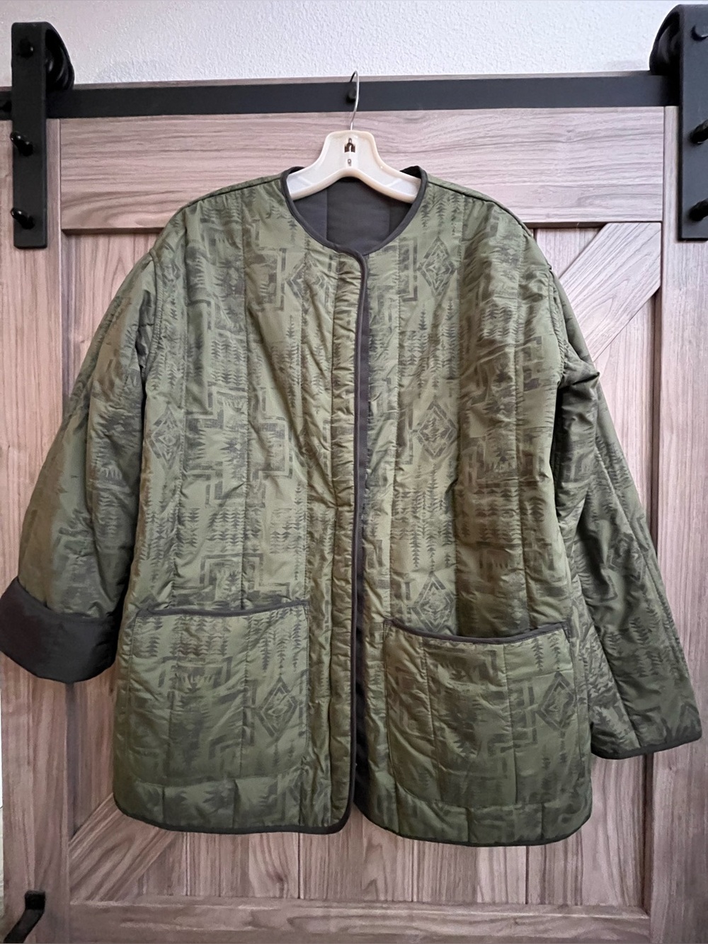 Pendleton Olive Quilted Women's Oversized Jacket NWT